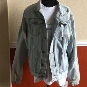 Distressed Whitewashed “Brooklyn” Jacket